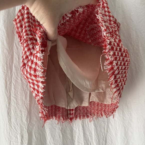 Anthropologie Maeve Womens Size 4 Sleeveless Red White Gingham Peplum Top - Picture 8 of 13